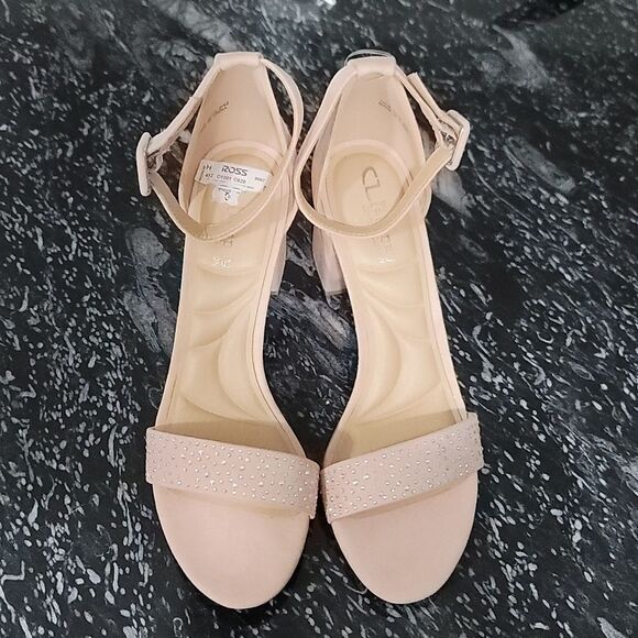 BRAND NEW CL BY LAUNDRY RHINESTONE ADJUSTABLE ANKLE STRAP BLOCK HEEL SANDAL - Picture 2 of 16